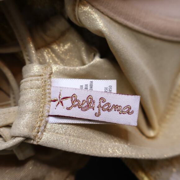 LULI FAMA Molded Underwire Top & Wavy Ruched Back Bikini Two Piece Women's S - Picture 11 of 12